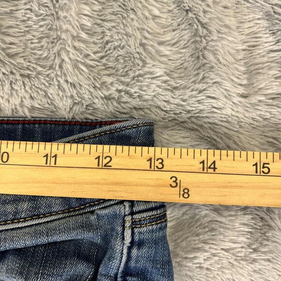 White House Black Market Jeans Womens 00 Skinny Mid Rise Distressed Blue Denim - Picture 6 of 8